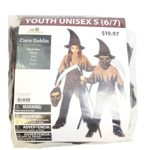 Celebrate Corn Goglin Costume Youth Unisex Small (6-7) Brown Halloween 4 Piece